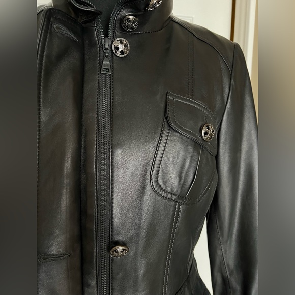 DANIER Black Italian Leather Jacket Size S - Picture 7 of 11